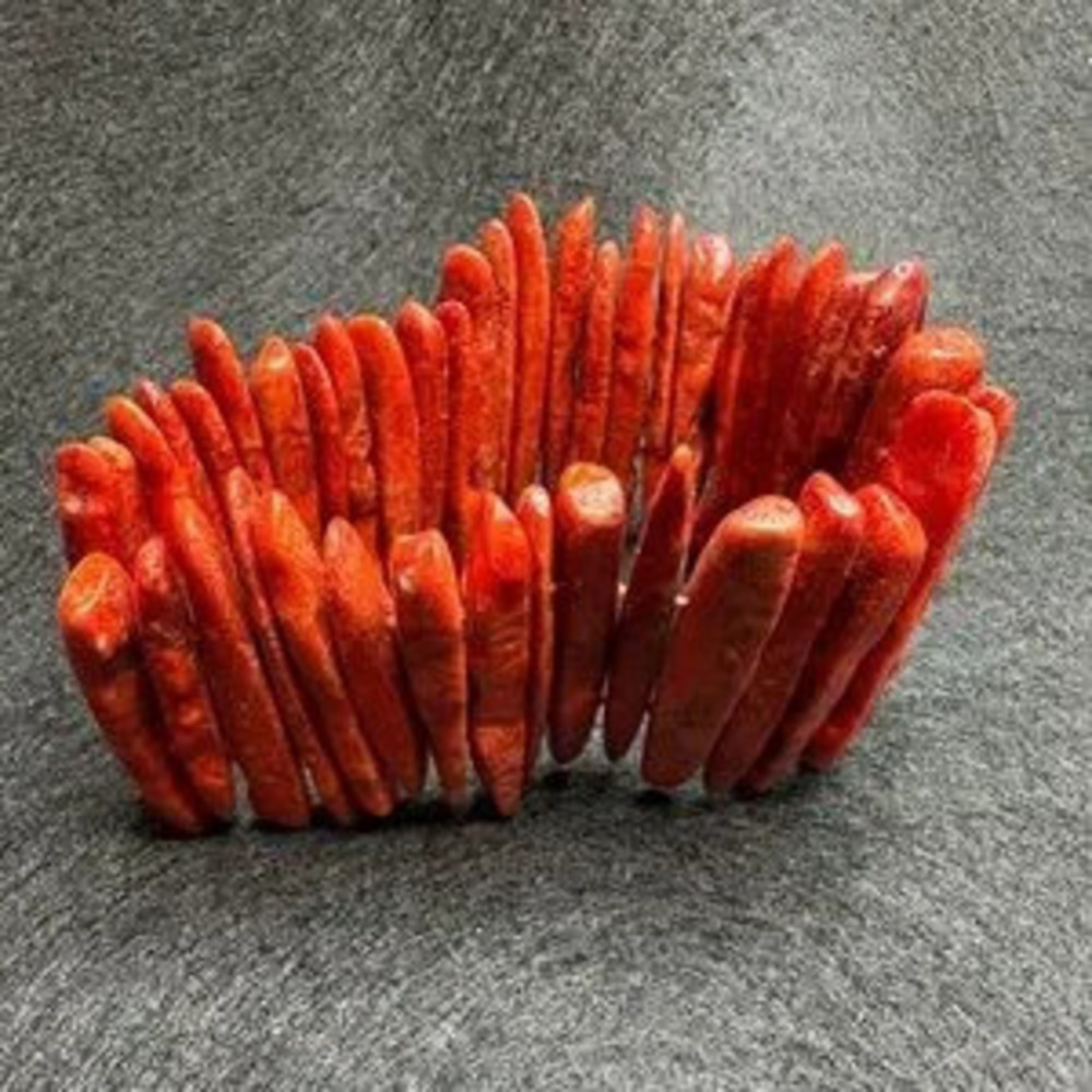 Red Branch Coral Stretch Bracelet